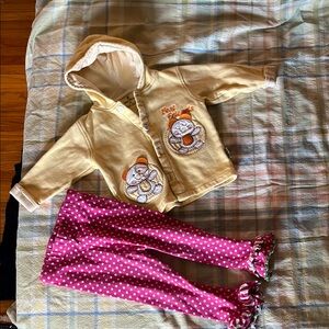 18 M Yellow and‎ Pink Kids Play Clothes Set
